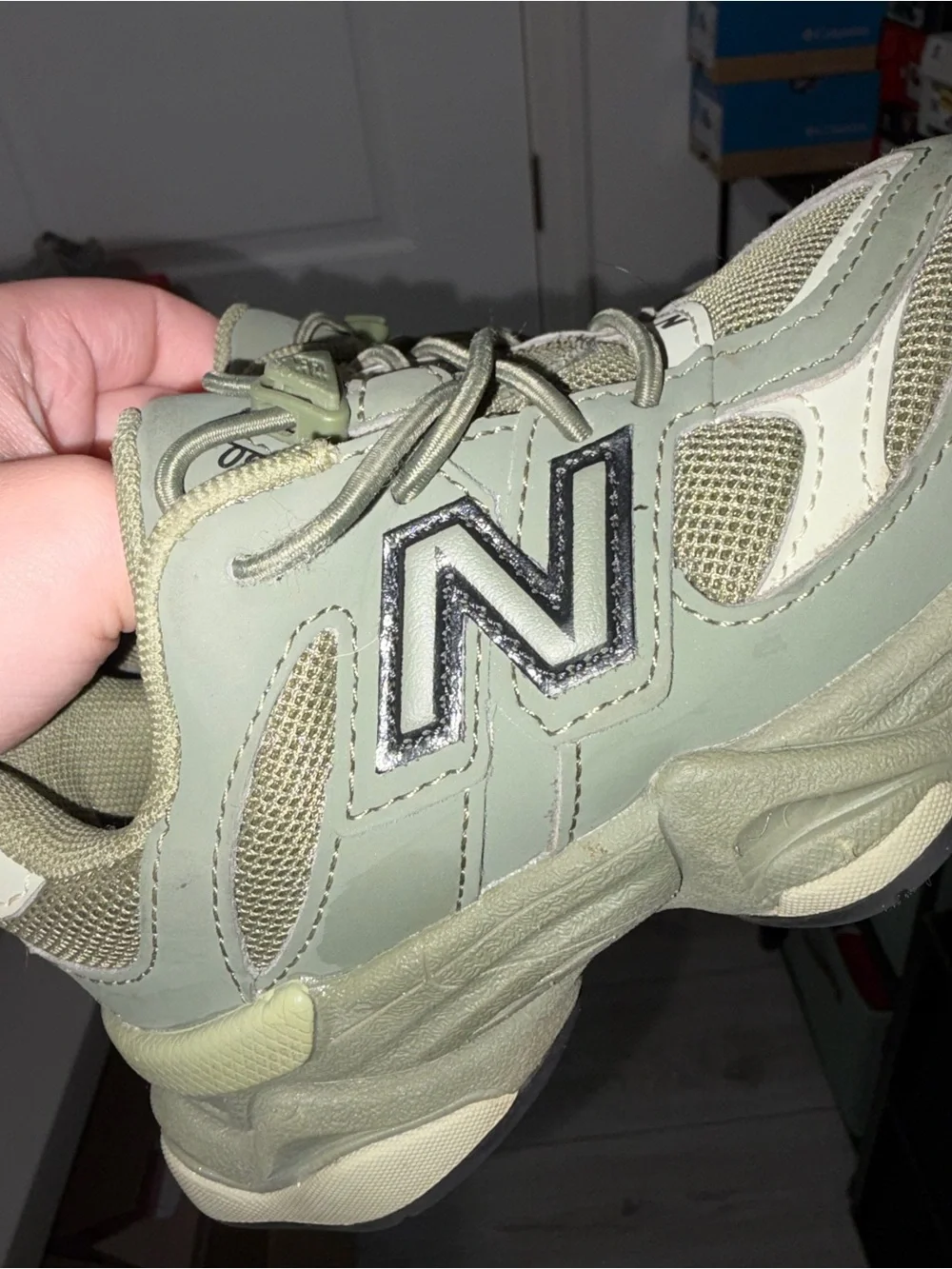 New Balance 9060 Kids' Green Athletic Sneakers